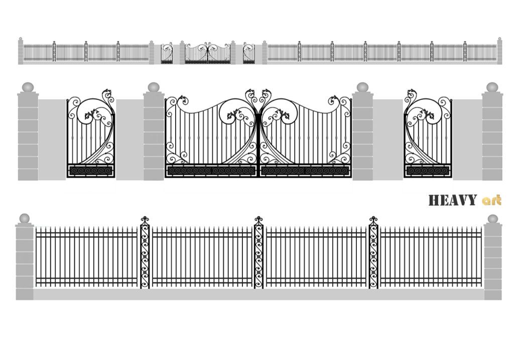 projekt ogrodzenia kutego fence design heavy art